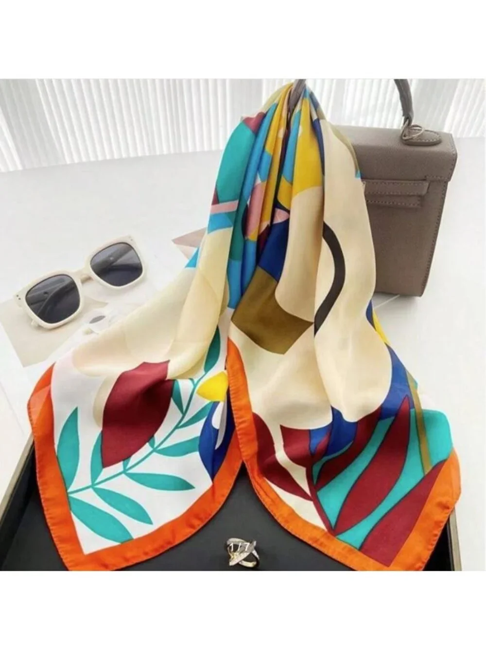 ✨Elegant Bandana Square Silky Scarf MULTICOLOR Vibrant Style Floral Geometric✨